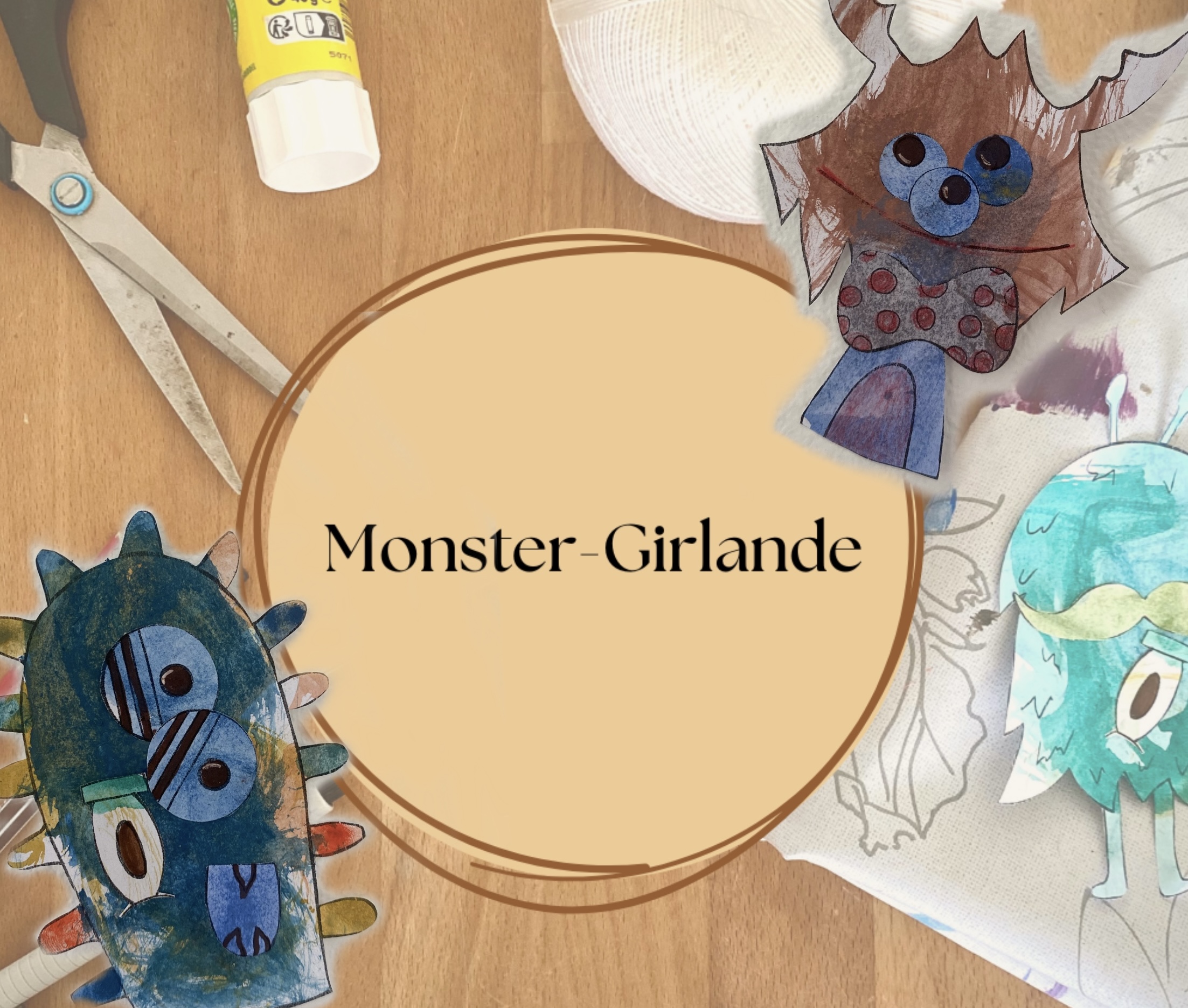 DIY Monster-Girlande – Bastelidee ab 2 Jahren